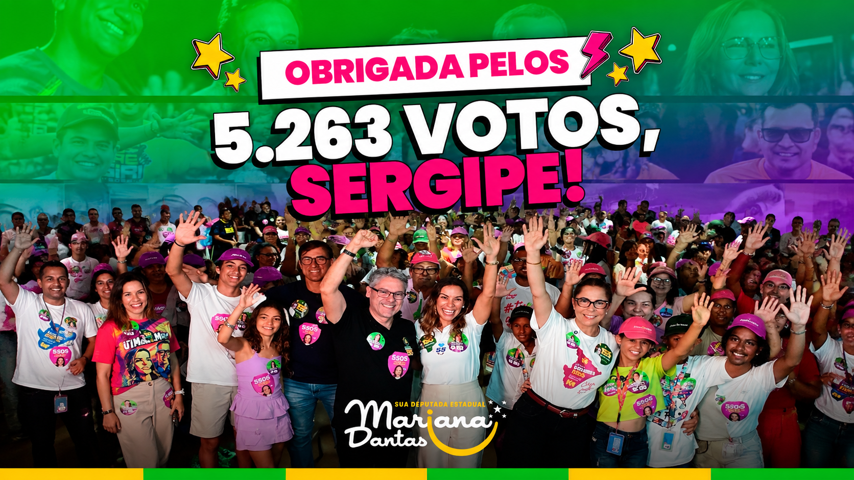 Obrigada pelos 5.263 votos, Sergipe!